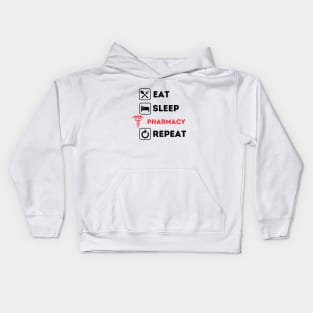 Funny eat sleep pharmacy repeat Kids Hoodie